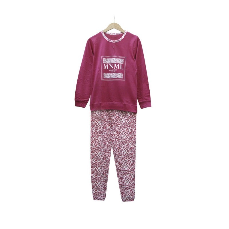 PIGIAMA DONNA MNML I N COTONE LUNGO D10A FUCSIA S