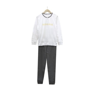 PIGIAMA DONNA MNML I N COTONE LUNGO D07A BIANCO L