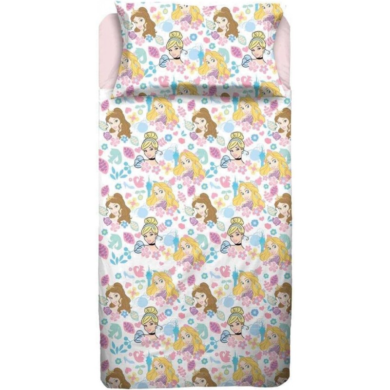 COMPLETO LETTO BAMBINA IN FLANELLA DISNEY PRINCESS PER LETTO SINGOLO